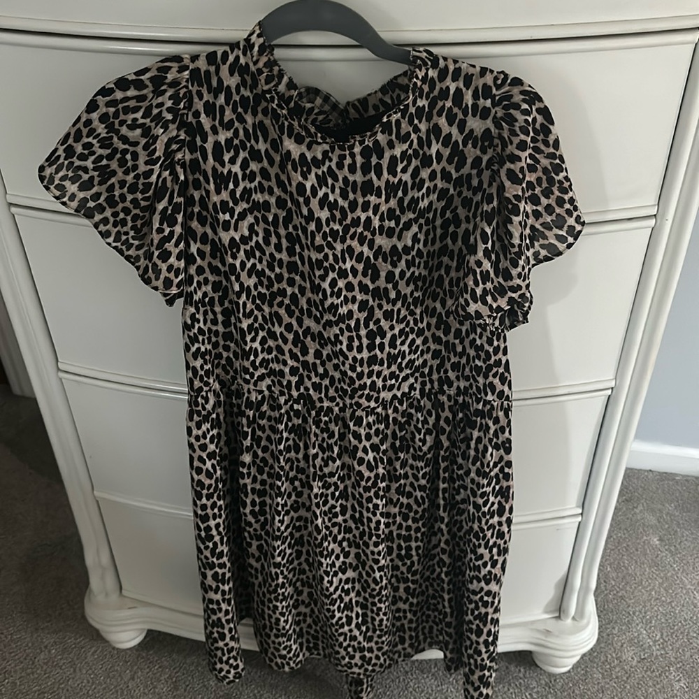 Loft animal print work dress